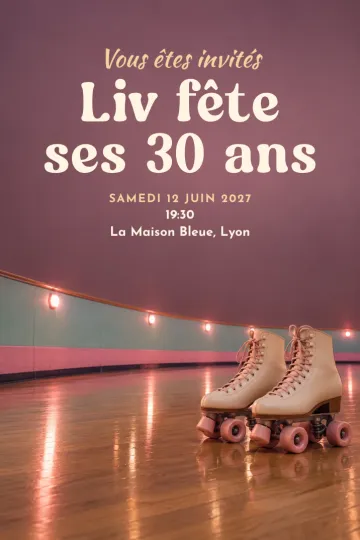 Invitation avec le modèle Piste de roller