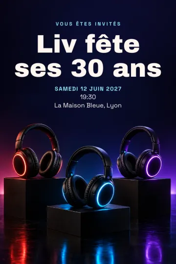 Invitation avec le modèle Silent disco