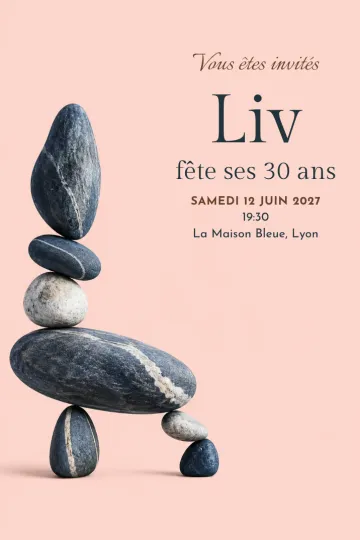 Invitation avec le modèle Tout en équilibre