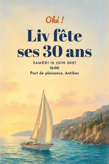 Invitation avec le modèle Fête en bateau