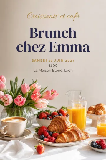 Invitation avec le modèle Brunch du dimanche