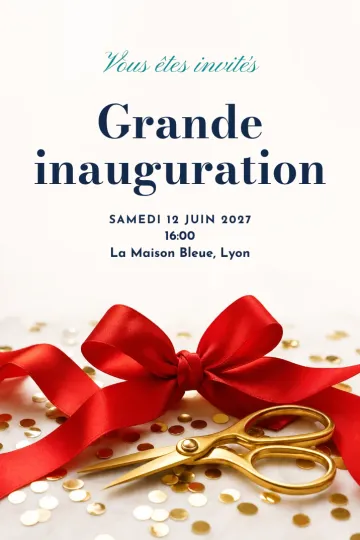 Invitation avec le modèle Inauguration