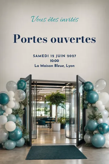 Invitation avec le modèle Portes ouvertes