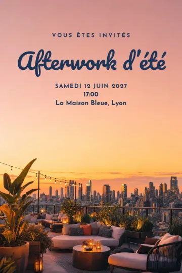 Invitation avec le modèle Afterwork rooftop