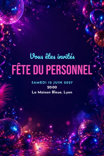 Invitation avec le modèle Fête du personnel