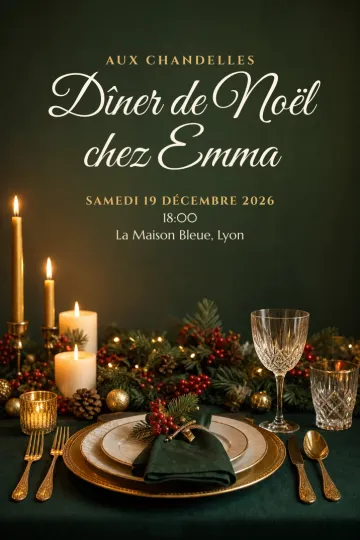 Invitation avec le modèle Dîner de Noël