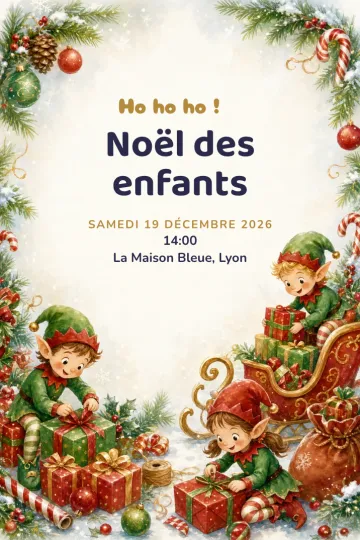 Invitation avec le modèle Noël des enfants