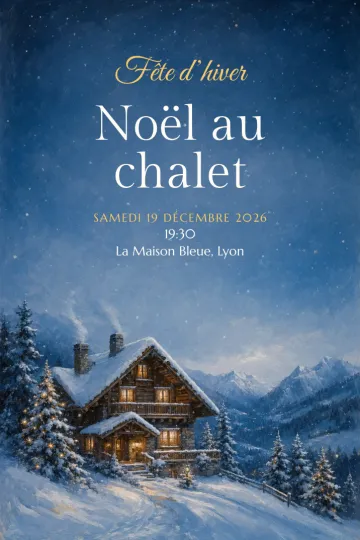 Invitation avec le modèle Chalet d’hiver