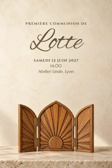 Invitation avec le modèle Triptyque sculpté
