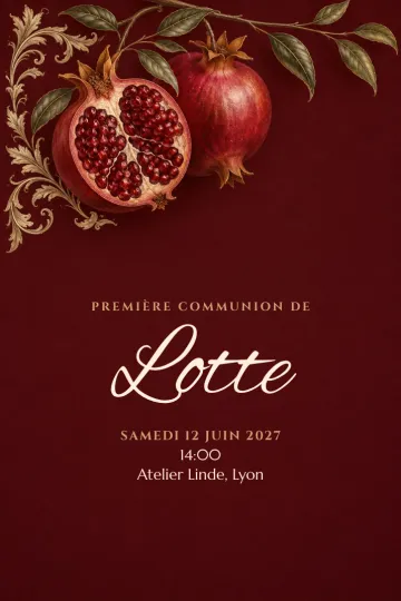 Invitation avec le modèle Lumière grenade