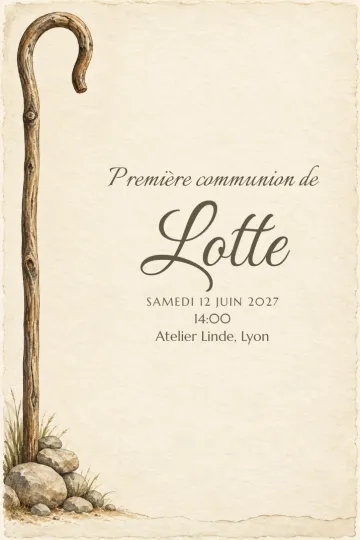 Invitation avec le modèle Houlette du berger
