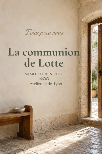 Invitation avec le modèle Chapelle et cour de pierre