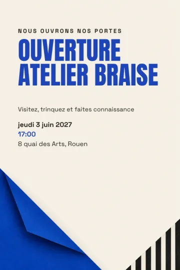 Invitation Soirée d’entreprise, modèle Ouverture cobalt