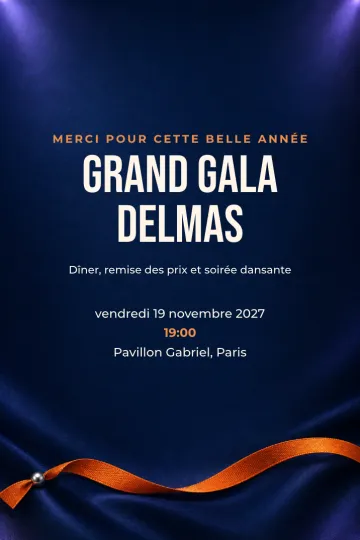 Invitation Soirée d’entreprise, modèle Gala de satin