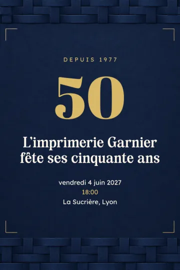 Invitation Soirée d’entreprise, modèle Tissage bleu nuit