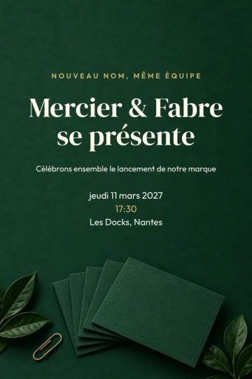Invitation Soirée d’entreprise, modèle Cartes de visite vertes