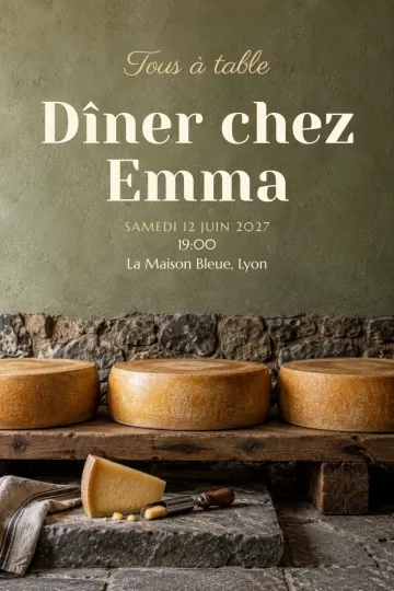 Invitation avec le modèle Cave à fromage