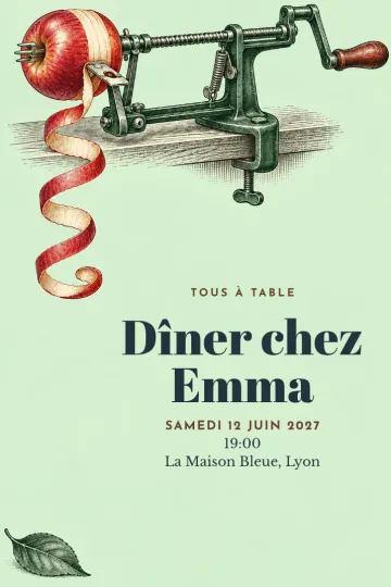 Invitation avec le modèle L’épluche-pomme