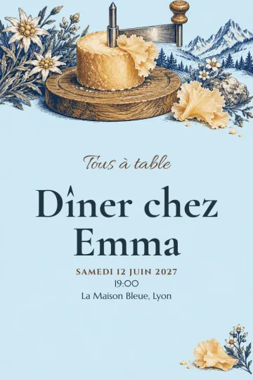 Invitation avec le modèle Rosettes de fromage