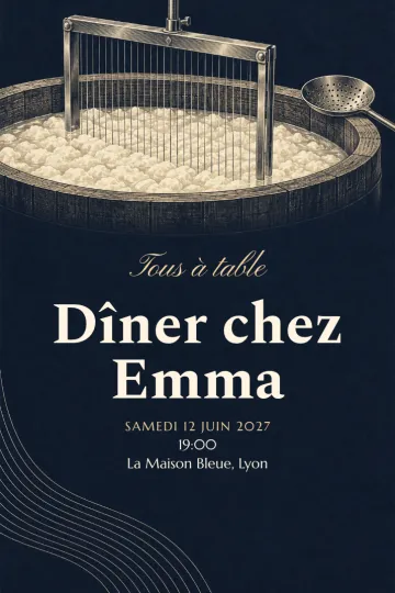 Invitation avec le modèle L'atelier fromager
