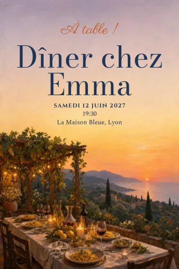Invitation avec le modèle Dolce vita