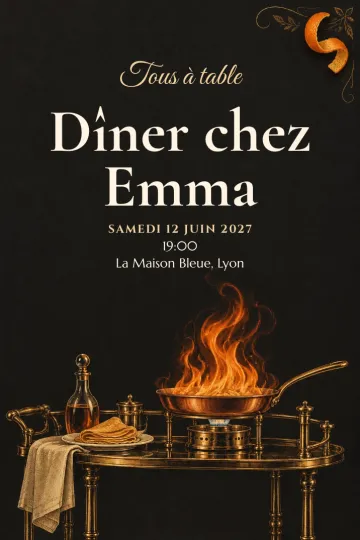 Invitation avec le modèle Flambé à table