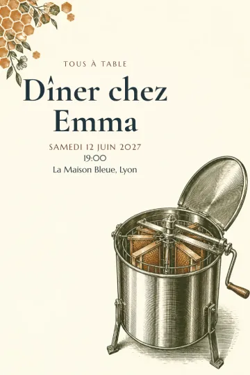 Invitation avec le modèle Dîner miel