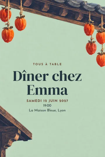 Invitation avec le modèle Fruits sous l’avant-toit