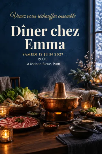 Invitation avec le modèle Hotpot d’hiver