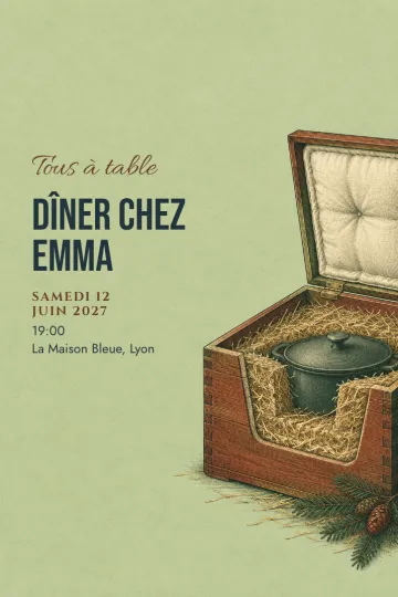 Invitation avec le modèle Chaleur dans le caisson
