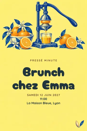 Invitation avec le modèle Fraîchement pressé
