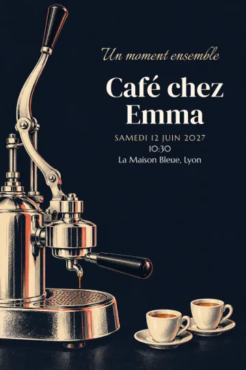 Invitation avec le modèle Dîner espresso à levier