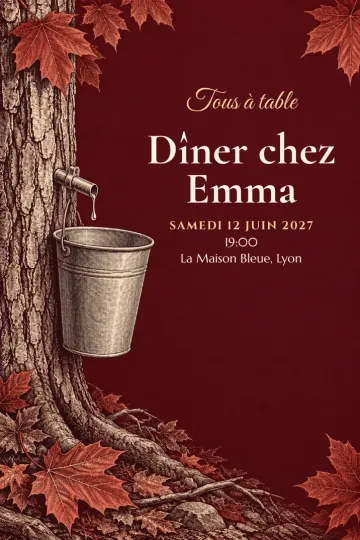 Invitation avec le modèle Récolte de sève