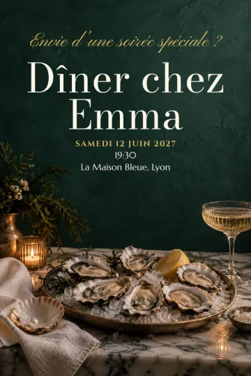 Invitation avec le modèle Bar à huîtres