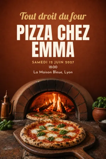 Invitation avec le modèle Soirée pizza