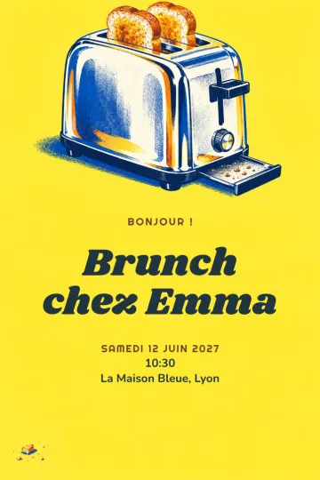 Invitation avec le modèle Toasts à table