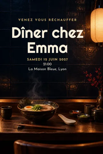 Invitation avec le modèle Ramen de minuit