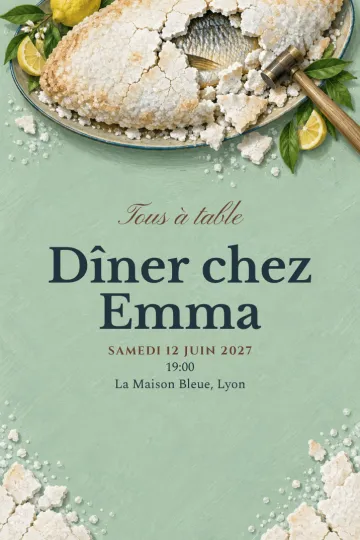 Invitation avec le modèle Dîner en croûte de sel
