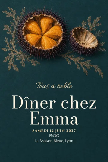 Invitation avec le modèle L'or de la mer