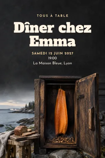 Invitation avec le modèle Dîner au fumoir