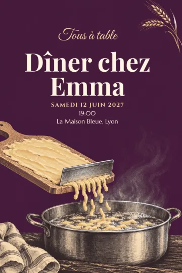 Invitation avec le modèle Spätzle sur la planche