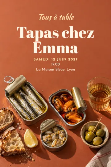 Invitation avec le modèle Conservas à partager