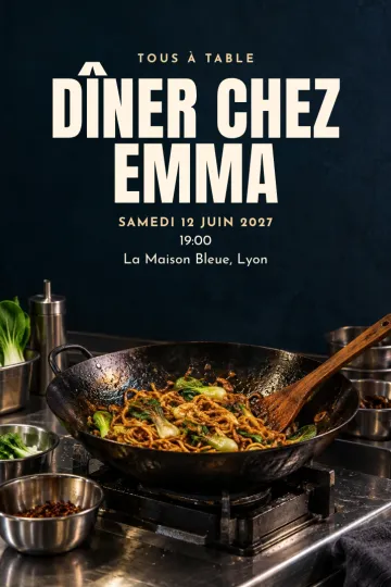 Invitation avec le modèle Wok de nuit