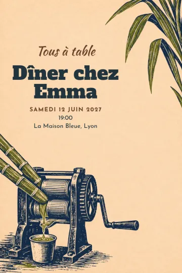 Invitation avec le modèle Presse à canne