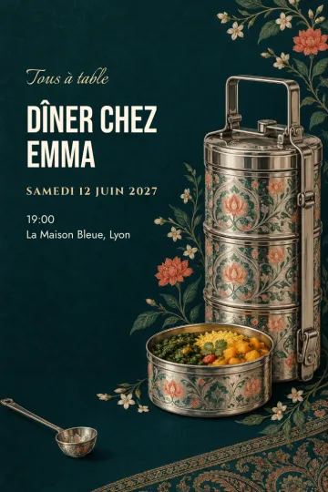 Invitation avec le modèle Tiffin à table