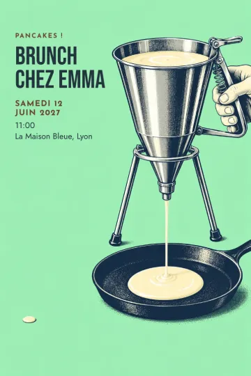 Invitation avec le modèle Atelier de crêpes