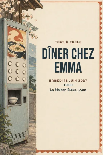 Invitation avec le modèle Dîner distributeur