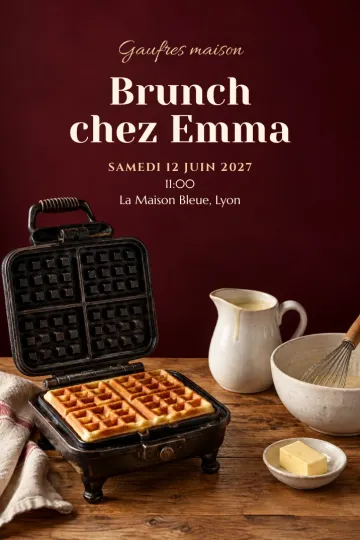 Invitation avec le modèle Gaufres au fer