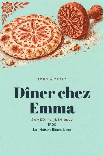 Invitation avec le modèle Atelier tampons à pain