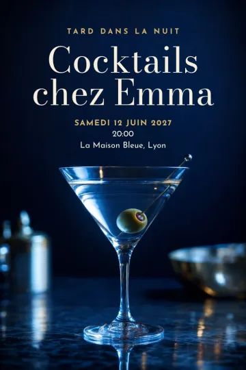 Invitation avec le modèle Martini de minuit